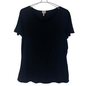Armani Collezioni Women Black Scoop Neck T-Shirt Size 10